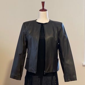 Dark Brown Leather Jacket (Ann Taylor The Loft)